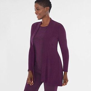 Chico’s Travelers Classic High-Low Purple Jacket Size Small